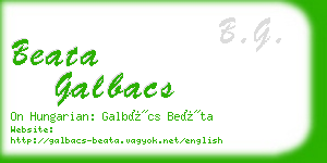 beata galbacs business card